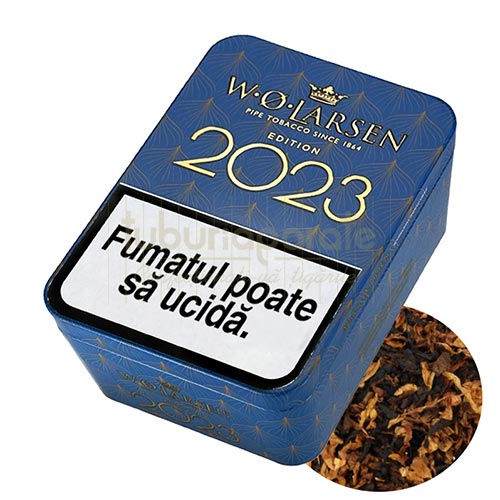 Cutie metalica cu 100 grame de tutun aromat pentru pipa editie limitata 2023 W. O. Larsen